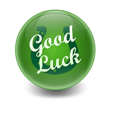 Esfera brillante texto GOOD LUCK
