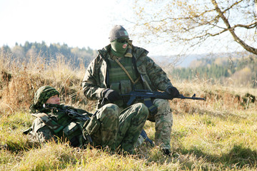 Soldiers in camouflage