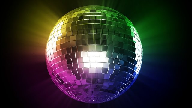 Disco ball and color rays (looped).