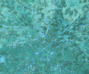 Grungy jade mosaic on canvas