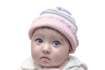 beb&eacute; con gorro de lana.