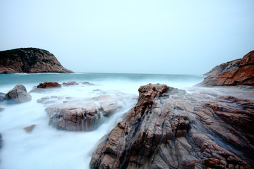 Fototapeta premium Sea stones at sunset