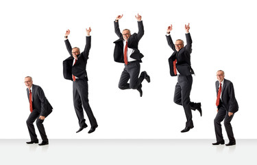 sequence of jumping senior business man © Günter Menzl