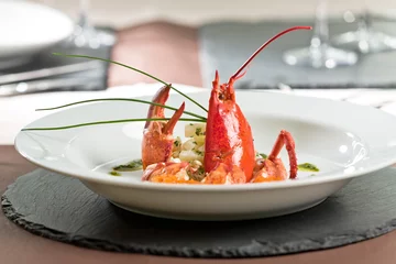 Plexiglas foto achterwand homard sur assiette © Marc BOSSIROY