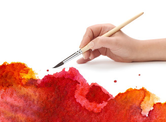 brash and red paint sketch