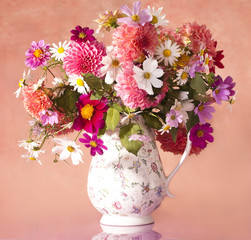 bouquet of flowers autumn in a vase