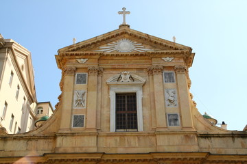 Fototapeta na wymiar The cloister of the church of Sant Andrea, Genoa, Italy