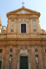 The cloister of the church of Sant Andrea, Genoa, Italy