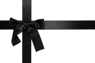 black cross ribbon with bow
