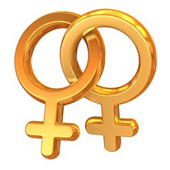 two female symbols crossed representing gay relationship
