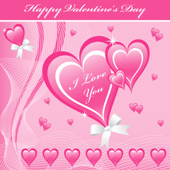 Valentine love hearts pink