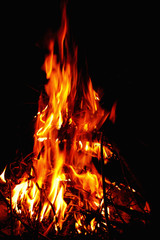 Fototapeta na wymiar Burning bonfire flames