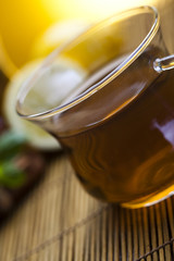 Glass cup of tea