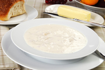 Bowl of clam chowder