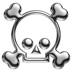 Symbole pirate tête de mort de chrome