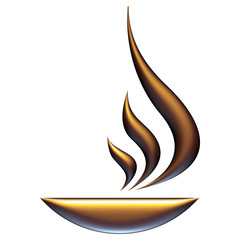 Symbole breuvage chaud de bronze