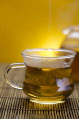 Glass cup of tea