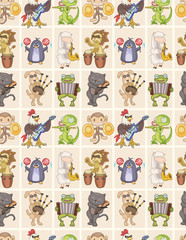 seamless animal play music pattern