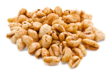 Cereal flakes on white background