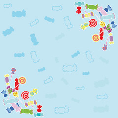 Candy blue background.