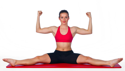 young woman stretching exercise