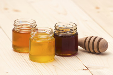 three jars of sweet honey