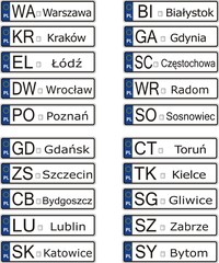 Polish license plates - polskie tablice rejestracyjne © ChemiQ