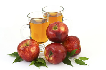 apple juice and some fresh fruits