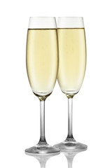 Two glasses of champagne.