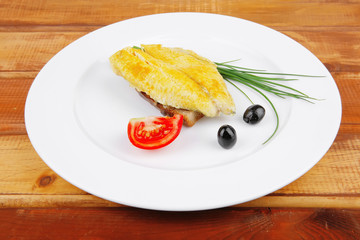 main portion: served roast golden fish fillet