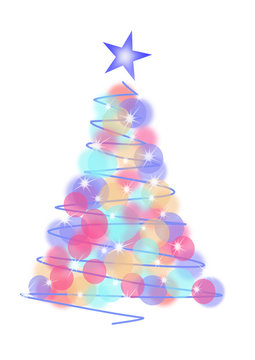 recommend clip art: Christmas tree illustration on white background