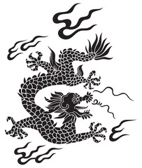 Traditional Chinese dragon, lord of air and water, vector