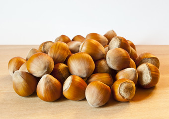 Makro von Haselnüssen