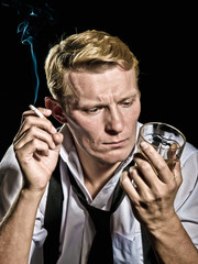 thoughtful man like a chicago gangster