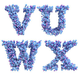 Patriotic USA font capital U V W X letters