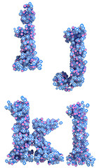 Patriotic USA font small I J K L letters