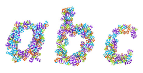 Sweet candy font A B C letters