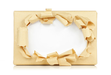 brown package paper torn
