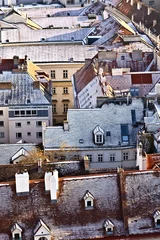 Zelfklevend Fotobehang view over Vienna in snow © travelview