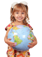 Girl with globe