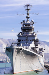 Battleship docked at a harbor of Novorossiysk, Russia © Nobilior