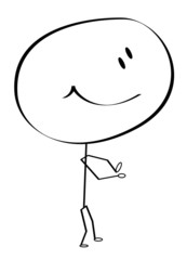 drawing cartoon man with a big head