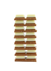 Chocolate bars isolated on white background