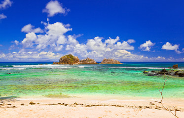 Stones at ocean at Seychelles