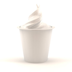 vanilla yogurt jar isolated over white background