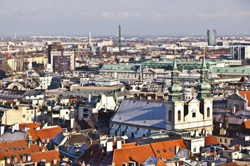 Naklejka premium view over Vienna in snow