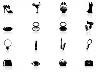 Woman's beauty icons set