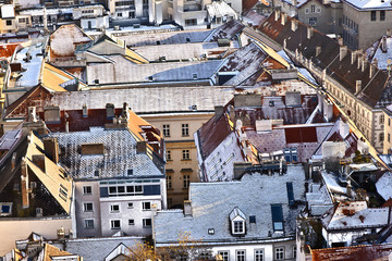 Fototapeta na wymiar widok na Wiedeń w śniegu