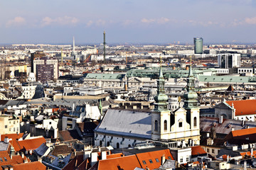 Obraz premium view over Vienna in snow