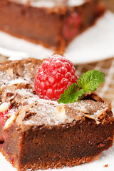 chocolate cake with raspberry